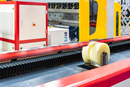 Metal or stainless steel square pipe surface shiny on polyurethane roller of automatic feeder unit ...