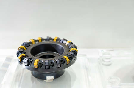 High precision face shell mill heavy shearing cutting tools for milling or cnc machining center machine in manufacturing process for industrialの写真素材