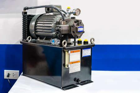 Variable vane pump hydraulic unit with electric motor and oil tank and accessories equipment for...