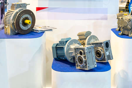 reducer gearbox assemble with electric motor for manufacturing machine on tableの写真素材