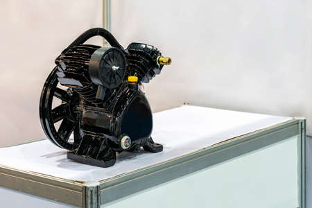 Black color boat piston high pressure air compressor pump for industrial on tableの写真素材
