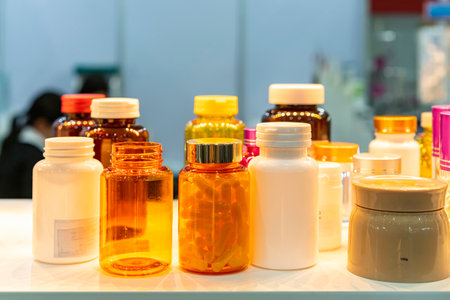 various sample plastic bottle for other uses such as commercial pill filling cosmetic cream or liquid etc.の写真素材