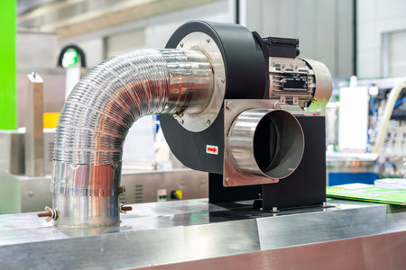 High power industrial ventilation centrifugal fan air blower and electric motor assembly with...