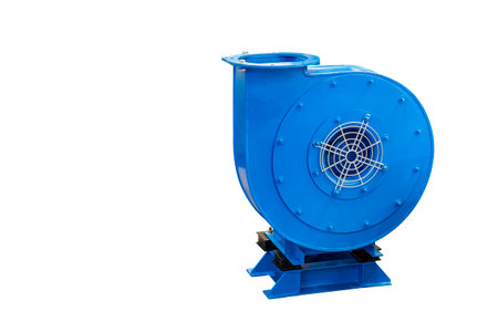 industrial centrifugal fan electric air blower or high pressure vortex blower isolated on white background with clipping pathの写真素材