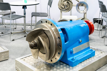 close up impeller made from casting iron of centrifugal pump for transport fluids or liquid in...
