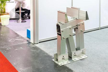 Sample device of aluminum structure support or stand mounting for solar cell panels in solar farm...