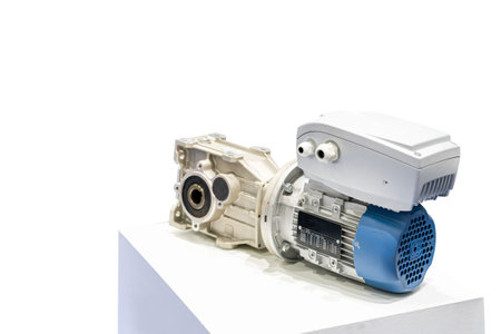 reducer worm gearbox assembly with electric motor and switch control box for manufacturing machine...