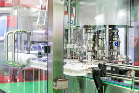 Work station continuous automatic water or liquid filling machine for food or beverage in industrial...