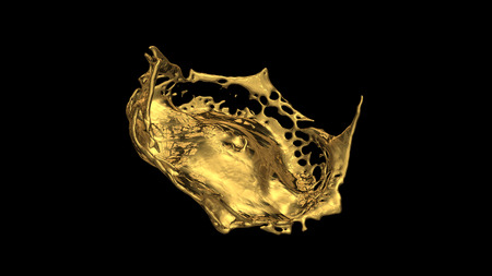 Cube gold made from 3d Concepts used in finance and businessの写真素材