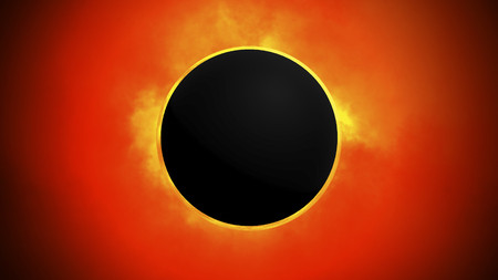 Solar eclipse All solar energy and the solar system of the universe In 3d formatの写真素材
