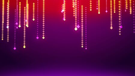 Beautiful square bokeh background Abstract background with animation Falling glittering festive rainの写真素材
