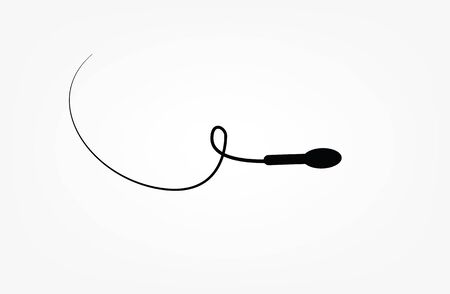 Abstract sperm icon, sperm icon and sperm that runs towards the egg. On a white background, competition conceptの写真素材