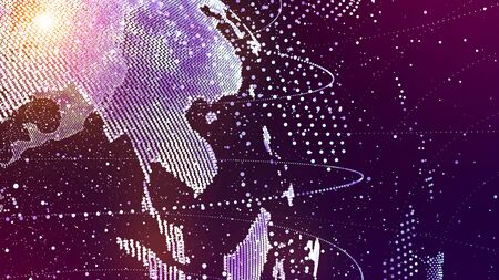 world AI (artificial intelligence) Global network concept.