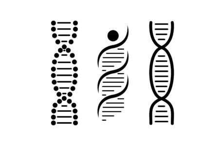 Dna vector Black lines white backgroundのイラスト素材