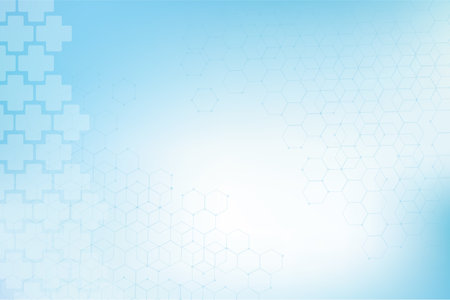 Geometric symbol background In blue tones (medical)の写真素材