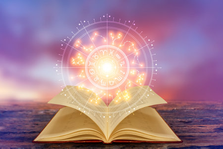 Zodiac signs and astrology with constellations, concepts, predictions, horoscopes, beliefsの写真素材