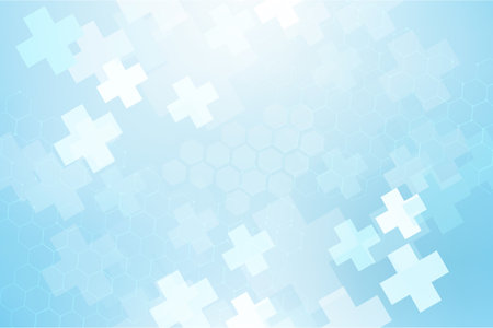 Geometric symbol background In blue tones (medical)の写真素材