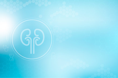 Geometric symbol background In blue tones (medical)の写真素材