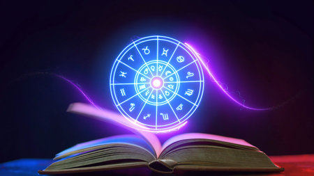 Zodiac signs and astrology with constellations, concepts, predictions, horoscopes, beliefsの写真素材