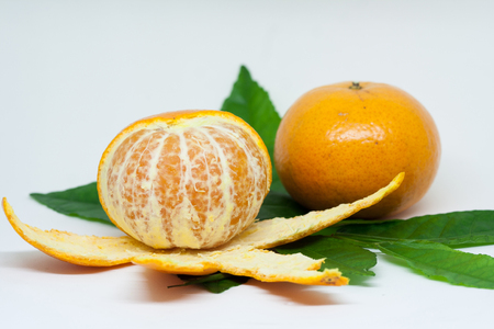 Orange fruit on white background.の写真素材