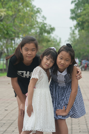 Shoot portrait of Asian children in public park outdoor.の写真素材