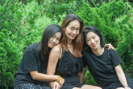 Shoot portrait of Asian women in public park outdoor.の写真素材