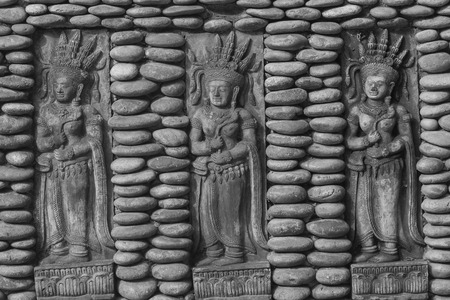 Sculpture on wall.の写真素材