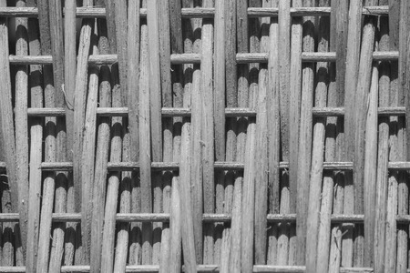Texture of woven wooden chair. (Black and White)の写真素材