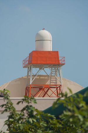 Chemical tank on roof of buildings.の写真素材