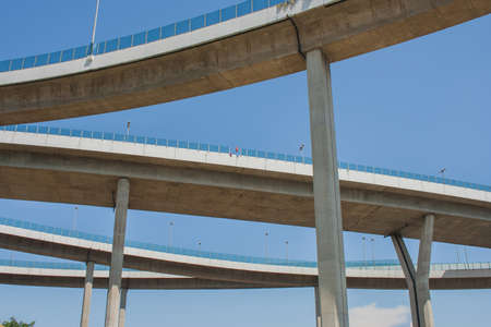 Bhumibol Bridge or Bridge of Industrial Rings is concrete highway overpass and cross the Chao Phraya...