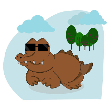 illustration of a crocodile resting in the areaの写真素材