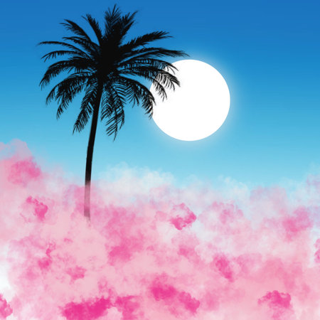 Minimal background , could drawing , hand draw, wallpaper,の写真素材