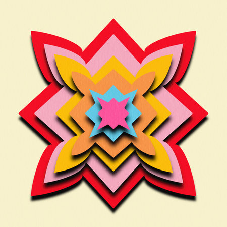 abstract star design, paper cut background, hand drawingの写真素材