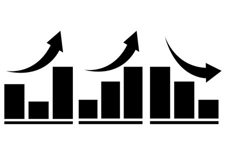 Illustration business graph with arrows,の写真素材