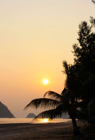 Sunrise at Prachuap, Thailandの写真素材