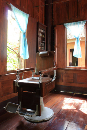 Antique barber chairの写真素材