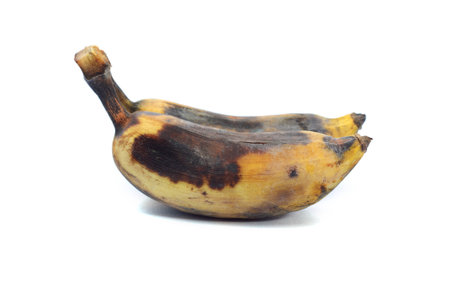 Overripe Banana on white backgroundの写真素材