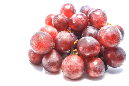 fresh red grape on white background の写真素材