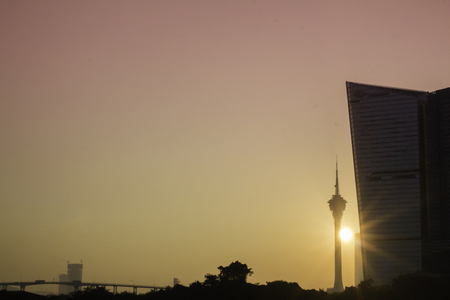 Chinese Macao sunset Backgroundの写真素材