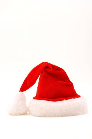 red santa hat isolated on white backgroundの写真素材