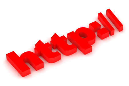 3d illustration internet sign "http://" isolated on whiteの写真素材