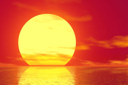 Golden sunsetの写真素材