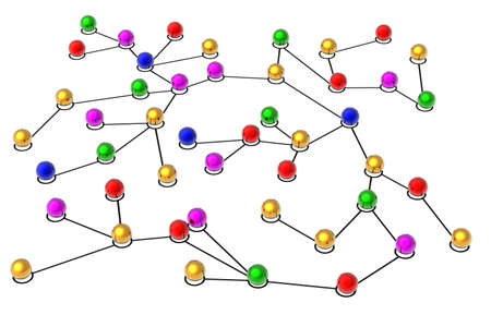 3d network connections isolated in white background