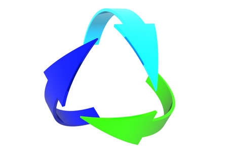 recycle concept isolated on whiteの写真素材