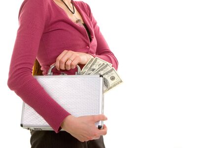 business woman and money