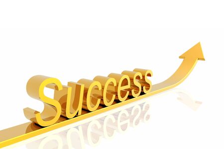 Success arrow isolated in the white backgroundの写真素材