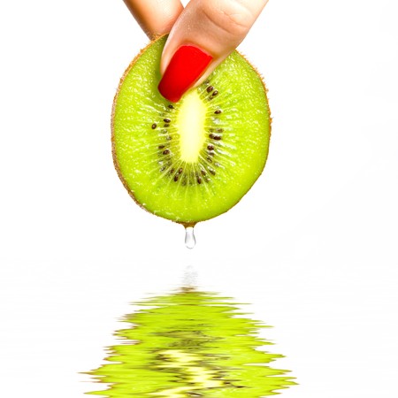 Kiwi isolated in white backgroundの写真素材