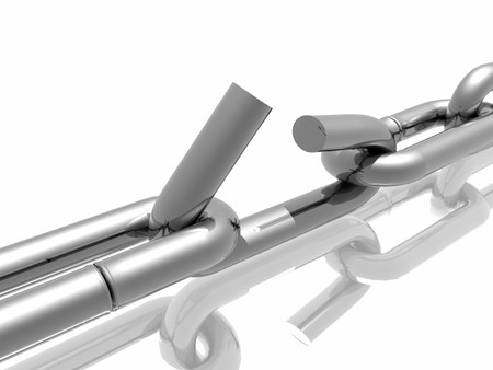 Weak section in the chainの写真素材