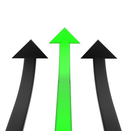 Success arrow isolated in the white backgroundの写真素材
