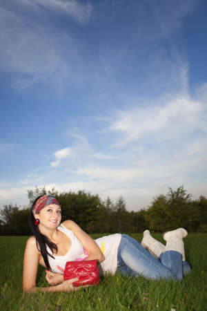 fashion woman rest in the park 
の写真素材